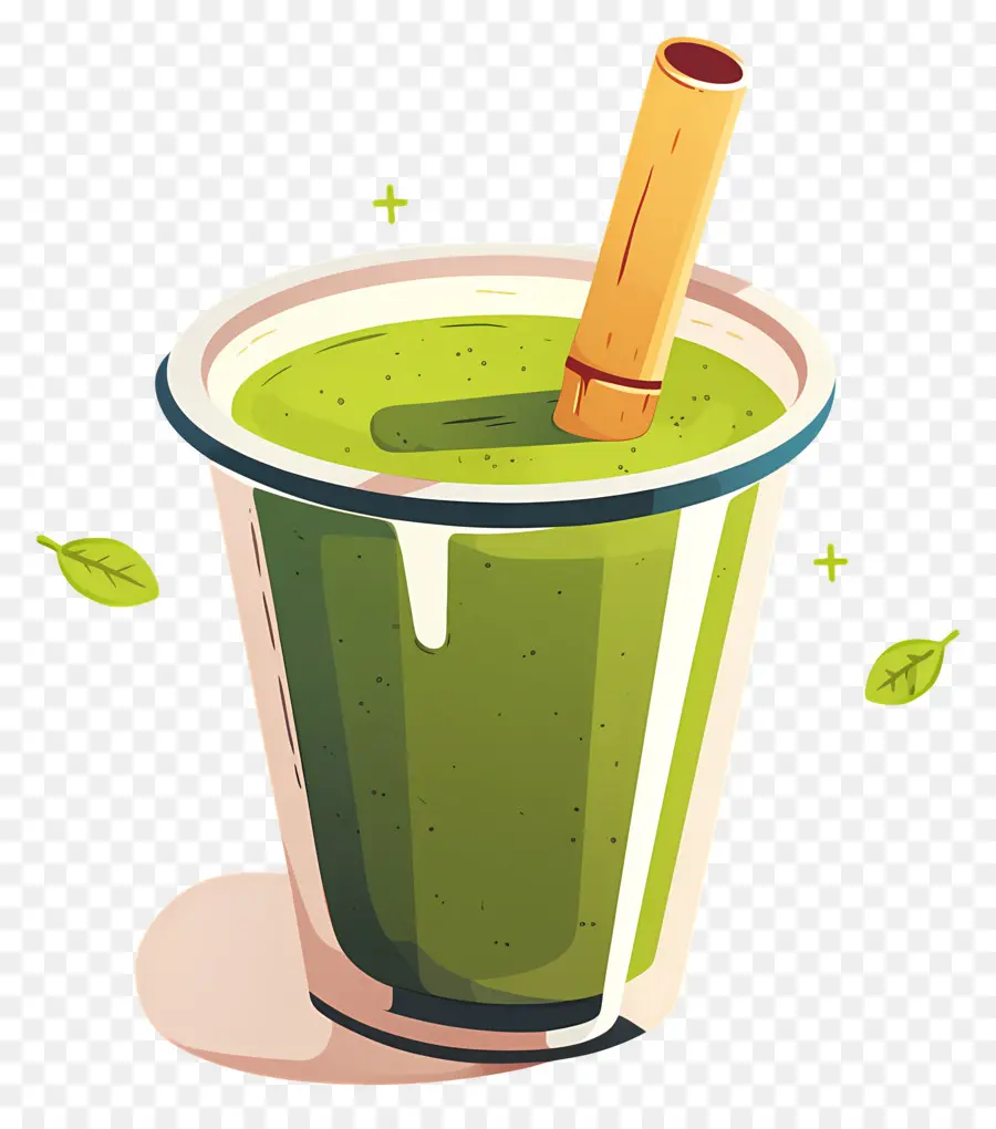 Matcha Sütlü Çay，Yeşil Smoothie PNG