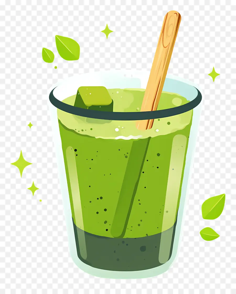 Matcha Sütlü Çay，Yeşil Smoothie PNG