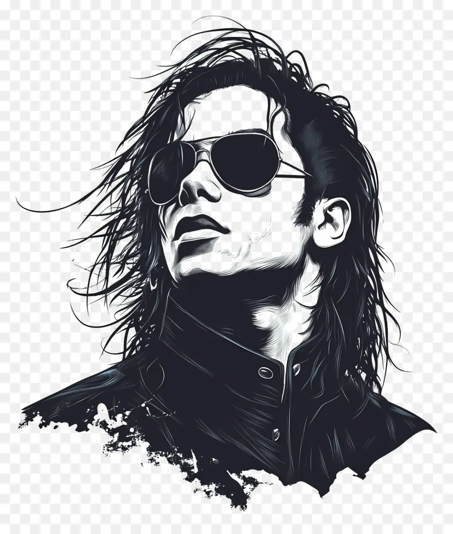 Michael Jackson，Güneş Gözlüğü Portre PNG