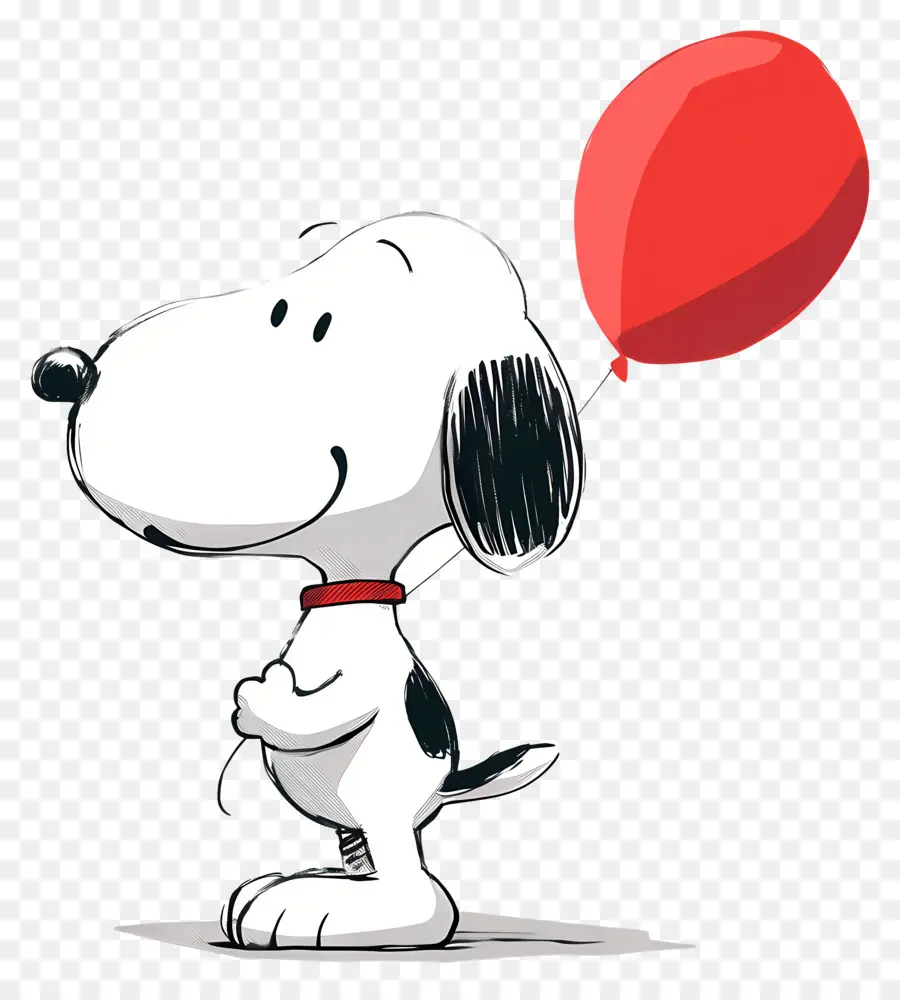 Snoopy Balon Tutuyor，Balonlu Karikatür Köpek PNG