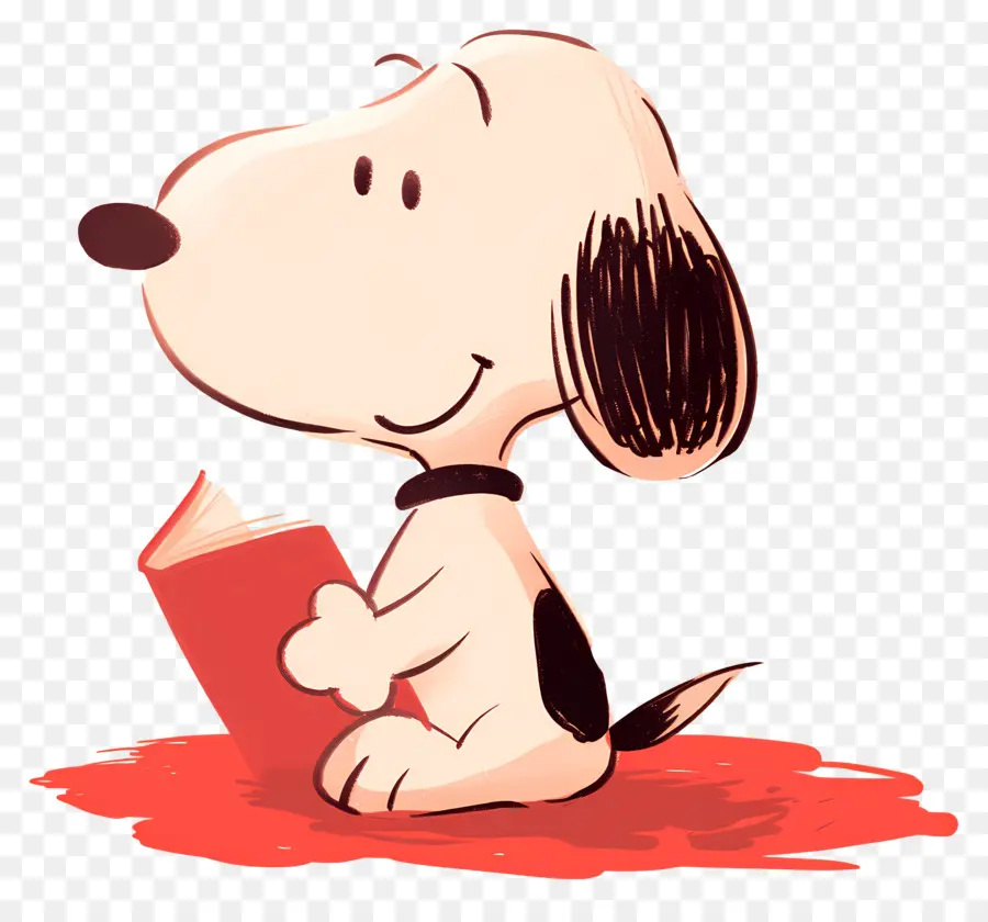 Snoopy'nin Okuma Kitabı，Kitaplı Köpek PNG