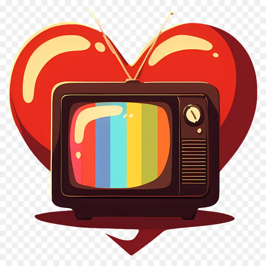 Dünya Televizyon Günü，Retro Tv Ve Kalp PNG