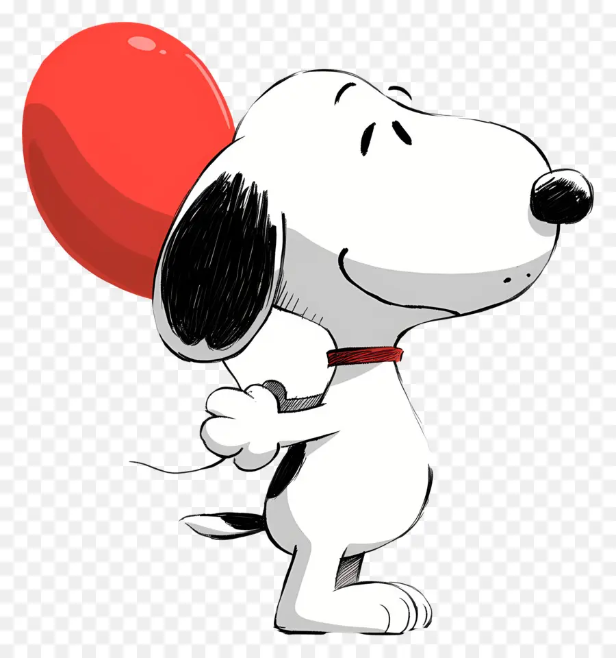 Snoopy Balon Tutuyor，Balonlu Karikatür Köpek PNG