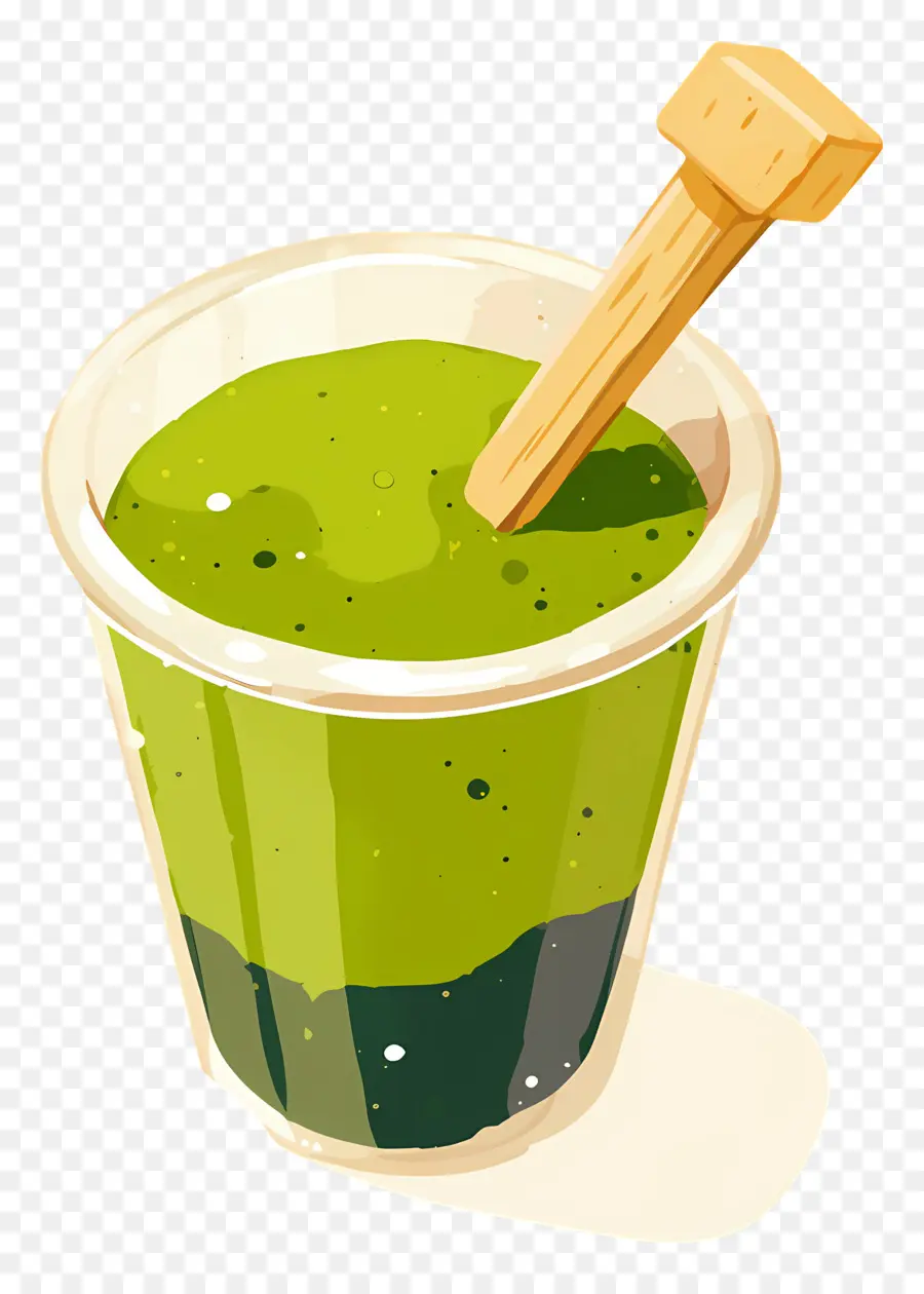 Matcha Sütlü Çay，Yeşil Smoothie PNG