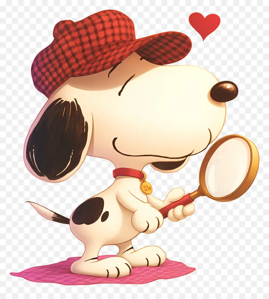 Snoopy'i Seviyorum，Büyüteçli Köpek PNG