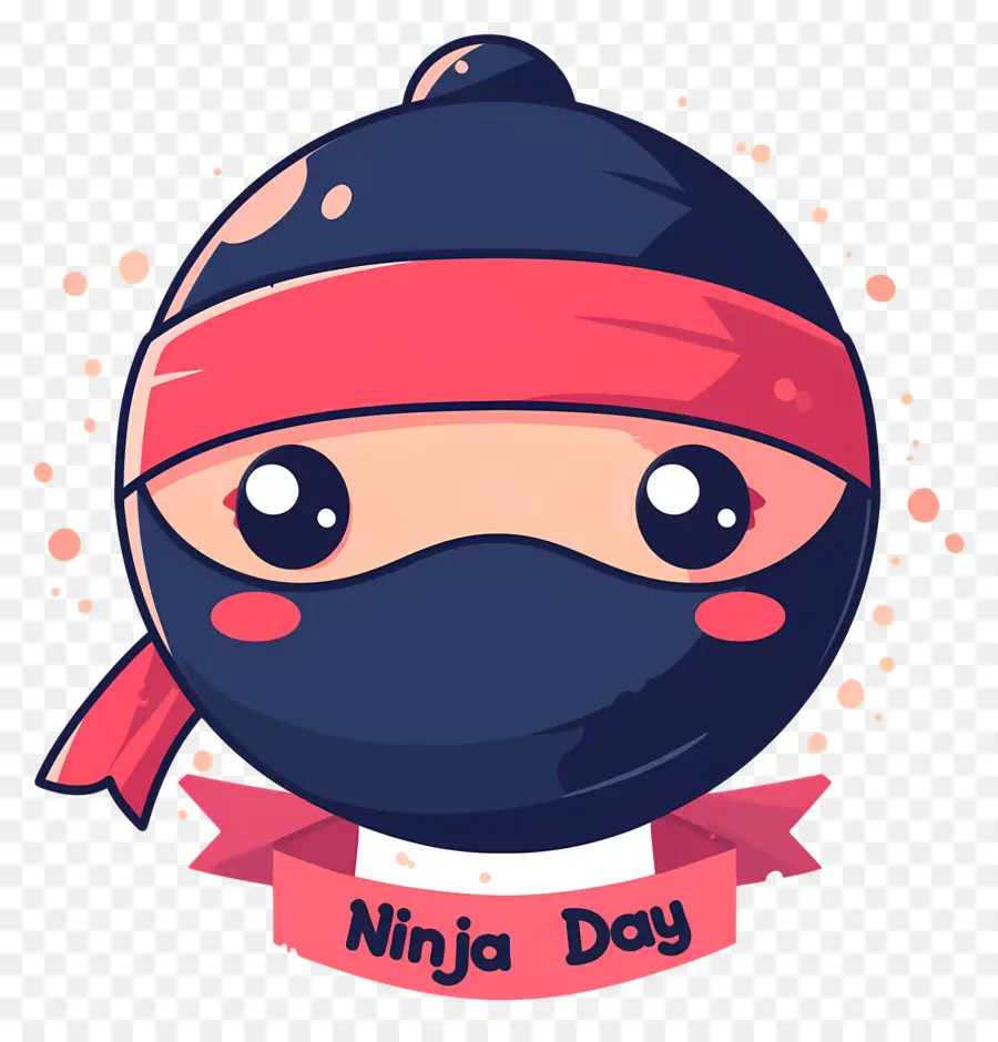 Ninja Günü，Yuvarlak Ninja Yüzü PNG