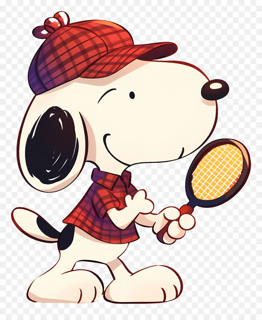 Snoopy'i Seviyorum，Tenis Raketli Köpek PNG