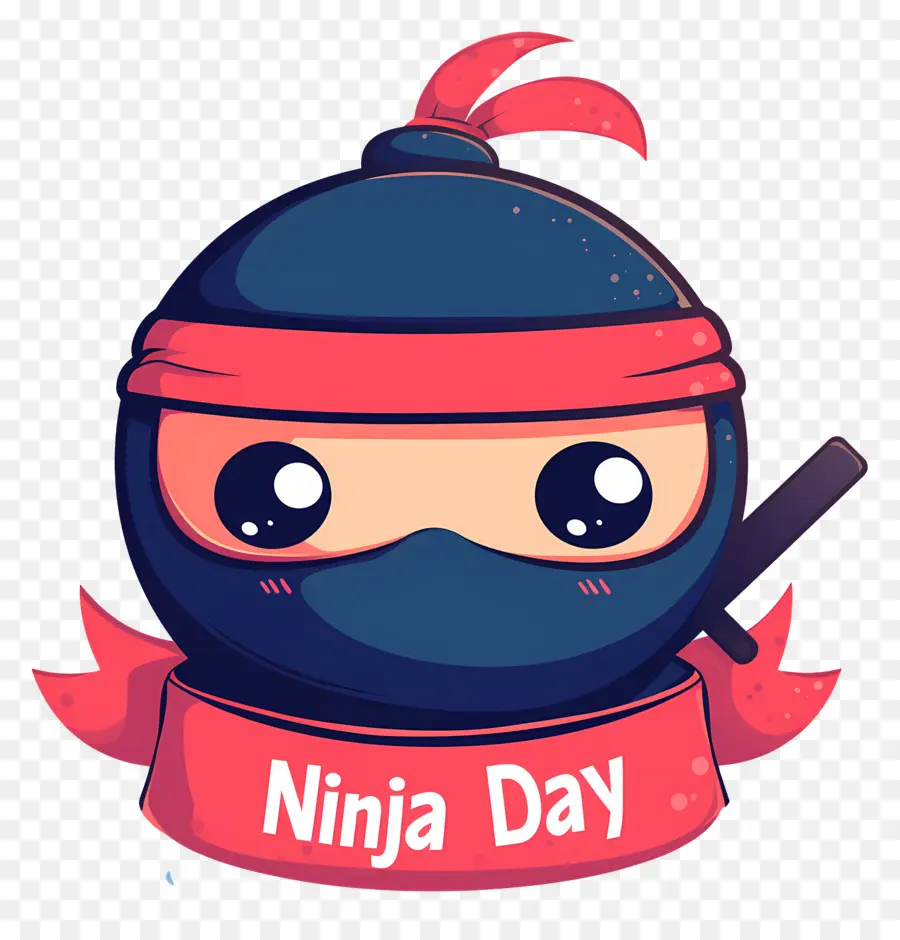 Ninja Günü，Chibi Ninja Yüzü PNG