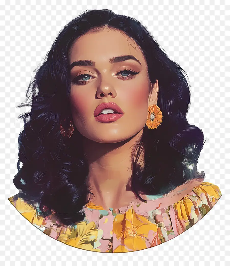 Katy Perry，Çiçekli Elbiseli Kadın PNG