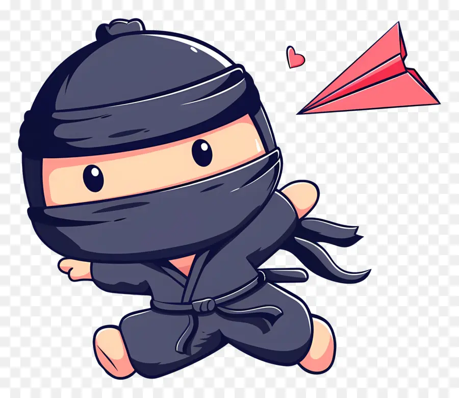 Ninja Günü，Kağıt Uçaklı Sevimli Ninja PNG