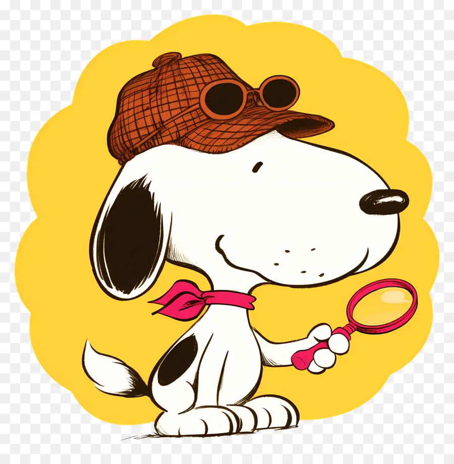 Snoopy'i Seviyorum，Büyüteç Ve Güneş Gözlüğü Ile Köpek PNG