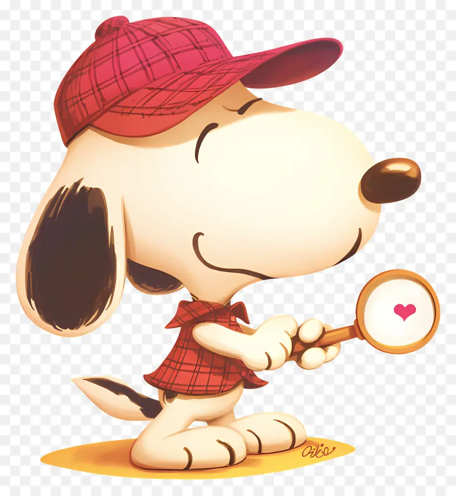 Snoopy'i Seviyorum，Büyüteçli Köpek PNG