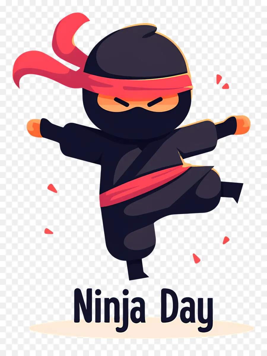 Ninja Günü，Stilize Ninja Pozu PNG