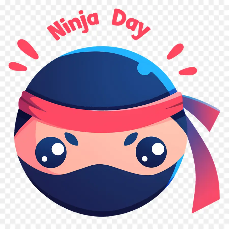 Ninja Günü，Yuvarlak Ninja Yüzü PNG