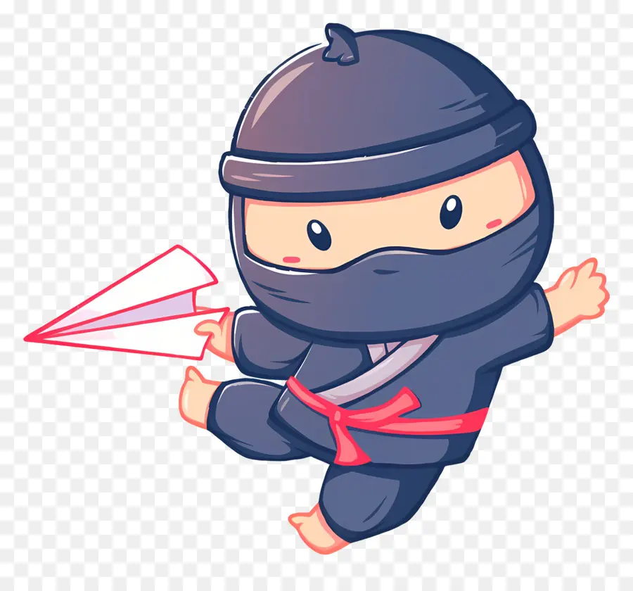 Ninja Günü，Kağıt Uçaklı Sevimli Ninja PNG