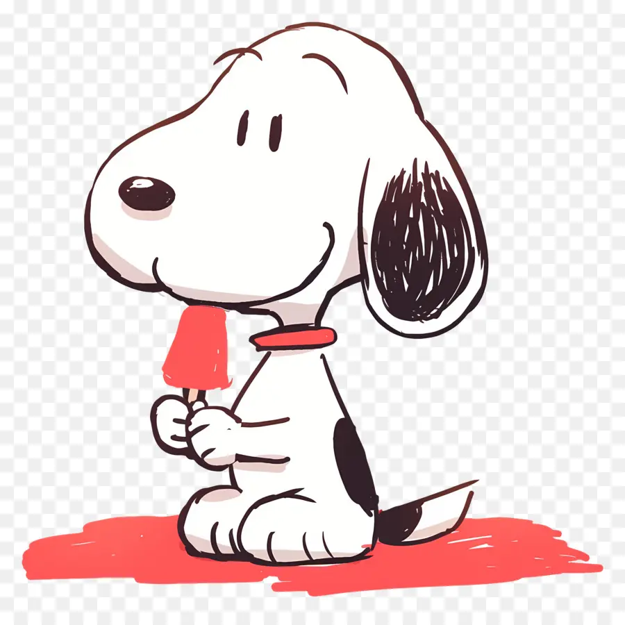 Snoopy Dondurma Yiyor，Dondurma Ile Karikatür Köpek PNG