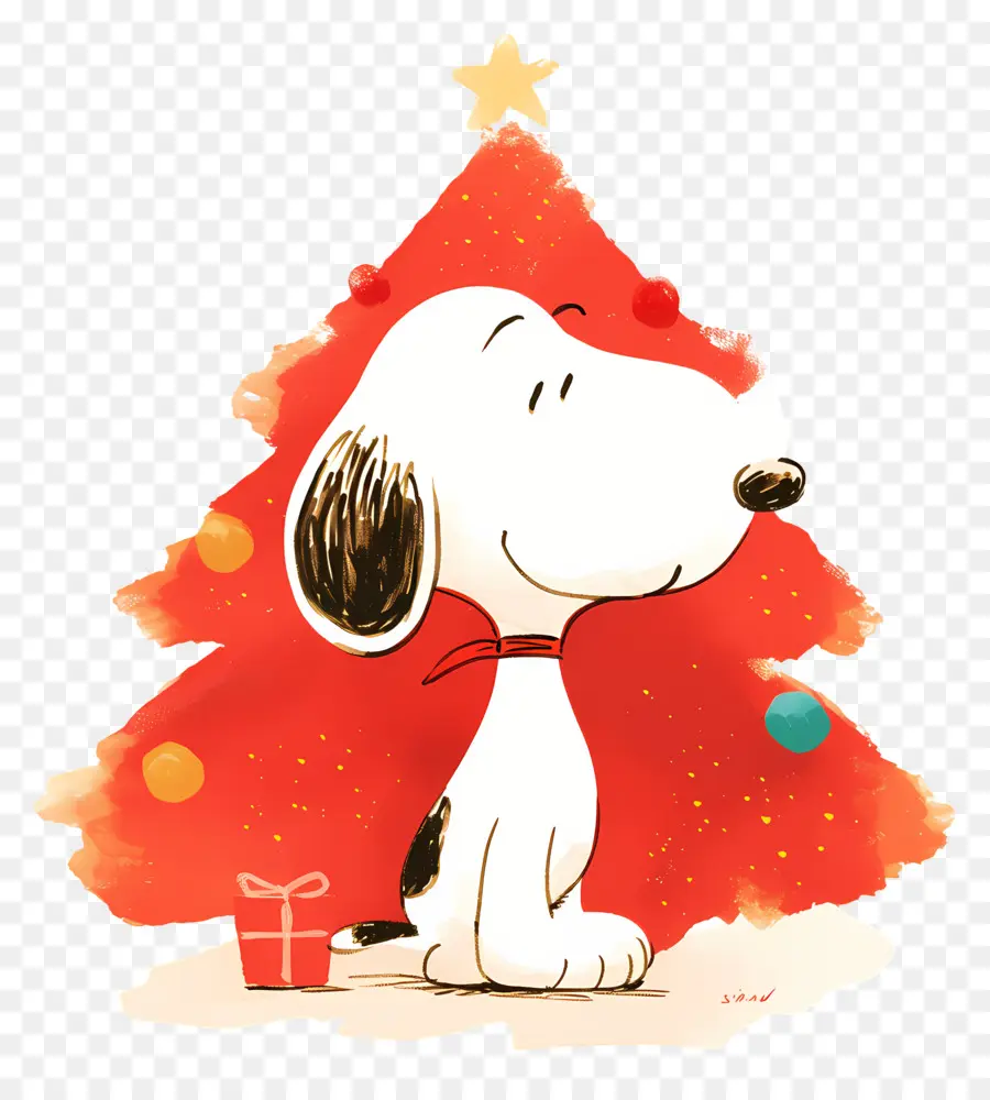 Snoopy，Noel Ağacı Ile Karikatür Köpek PNG