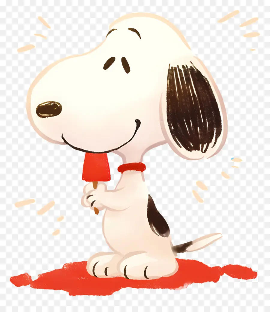 Snoopy Dondurma Yiyor，Buzlu şeker Ile Karikatür Köpek PNG