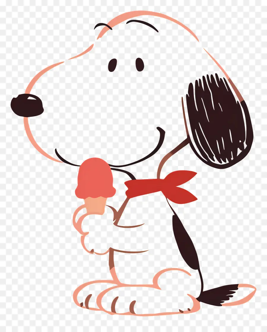 Snoopy Dondurma Yiyor，Dondurmalı Karikatür Köpek PNG