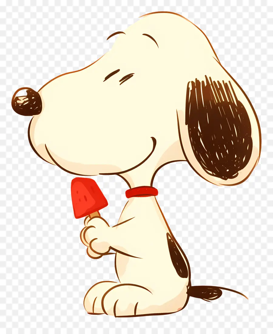 Snoopy Dondurma Yiyor，Buzlu şeker Ile Karikatür Köpek PNG