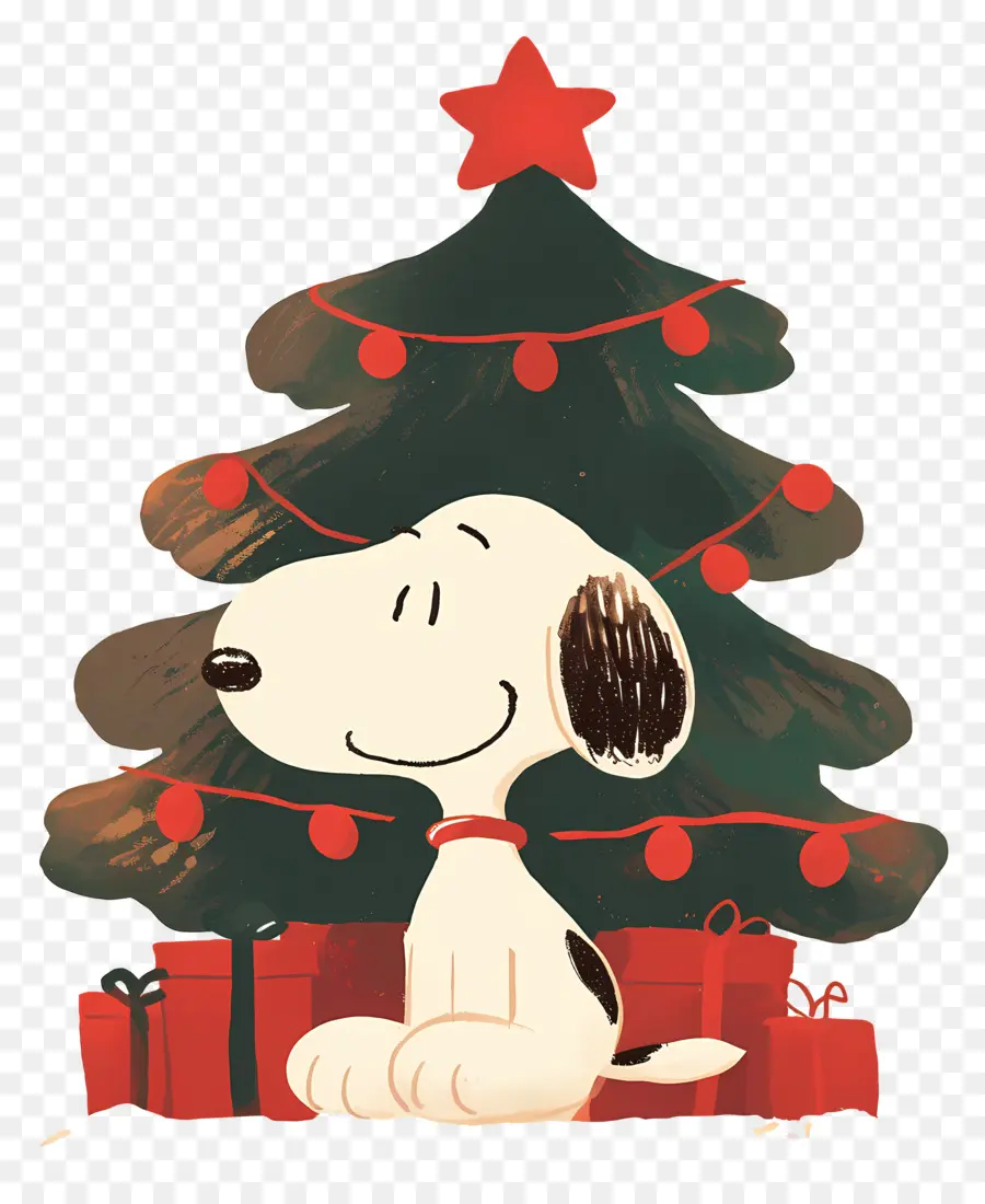 Snoopy，Noel Ağacı Ile Karikatür Köpek PNG