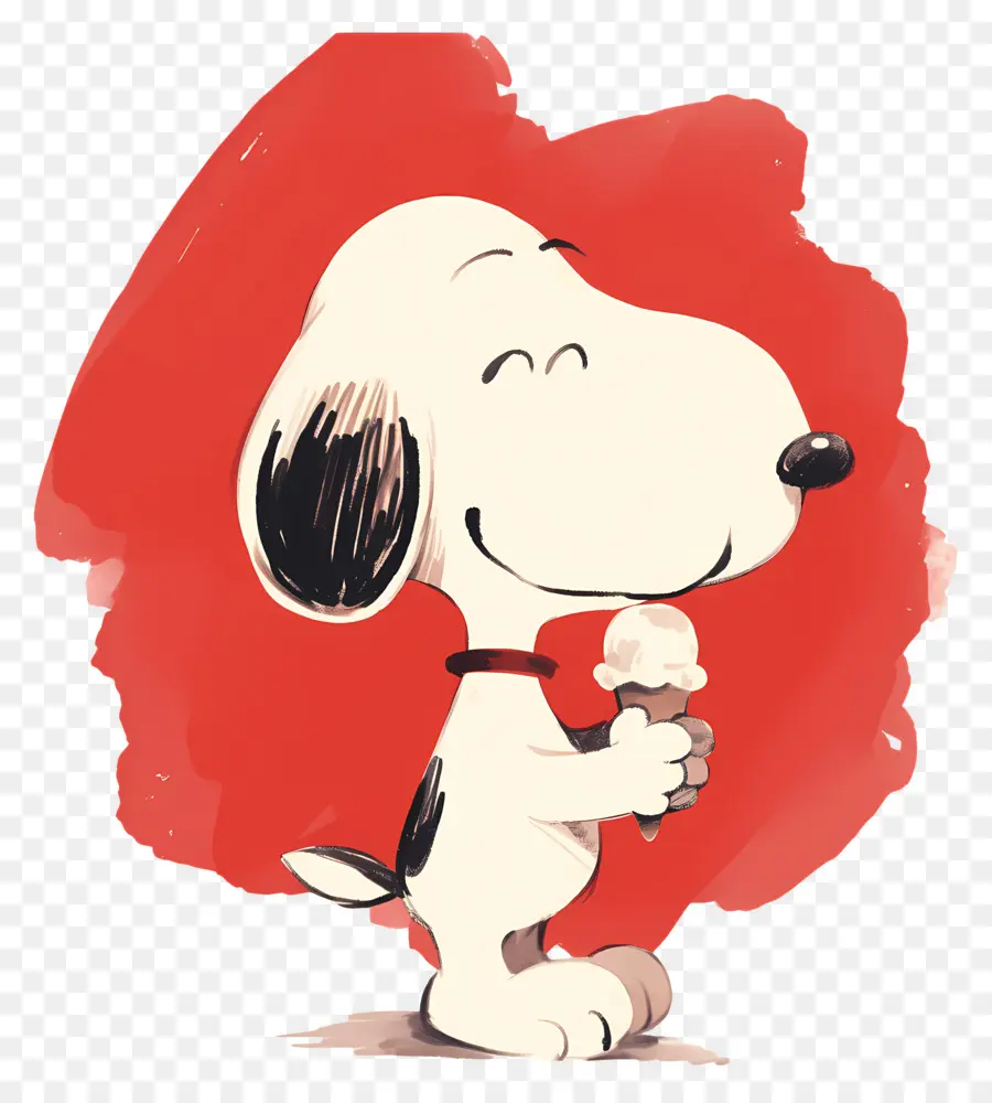 Snoopy Dondurma Yiyor，Dondurmalı Karikatür Köpek PNG