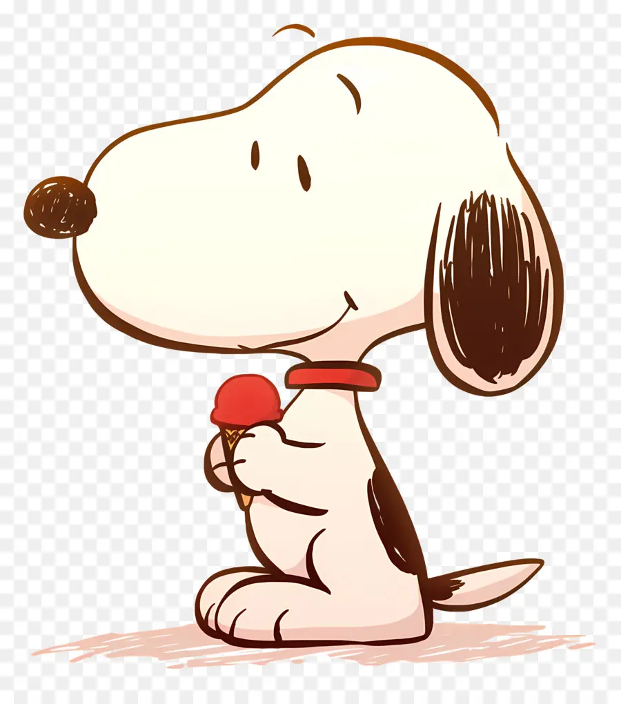 Snoopy Dondurma Yiyor，Buzlu şeker Ile Karikatür Köpek PNG