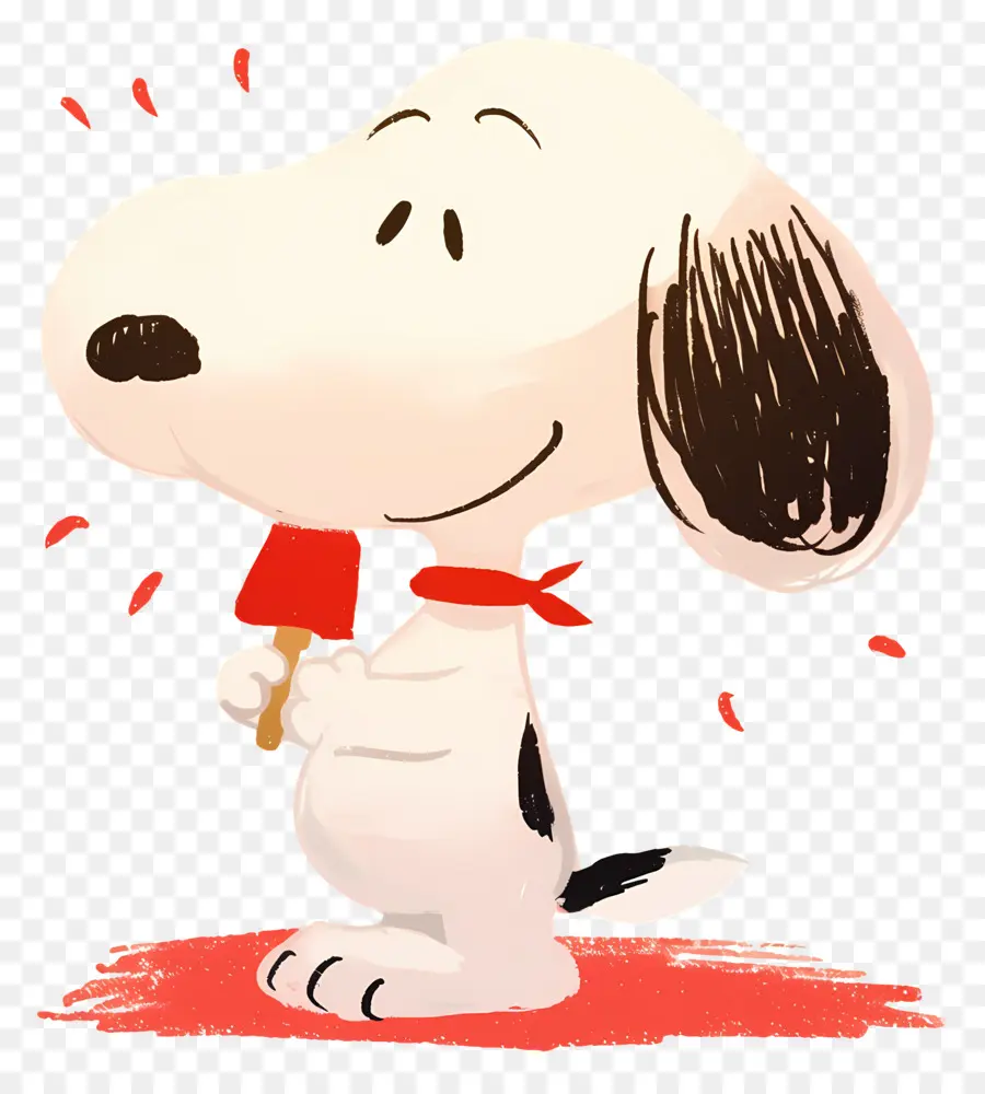 Snoopy Dondurma Yiyor，Dondurmalı Karikatür Köpek PNG