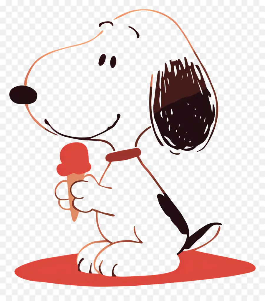 Snoopy Dondurma Yiyor，Dondurma Ile Karikatür Köpek PNG