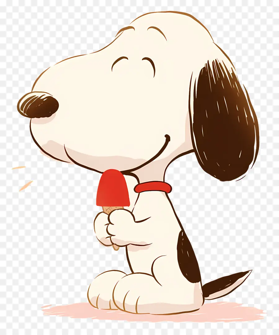 Snoopy Dondurma Yiyor，Buzlu şeker Ile Karikatür Köpek PNG