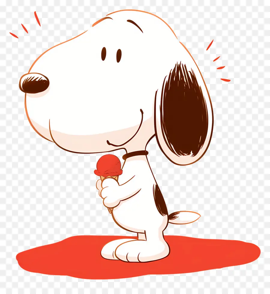 Snoopy Dondurma Yiyor，Buzlu şeker Ile Karikatür Köpek PNG