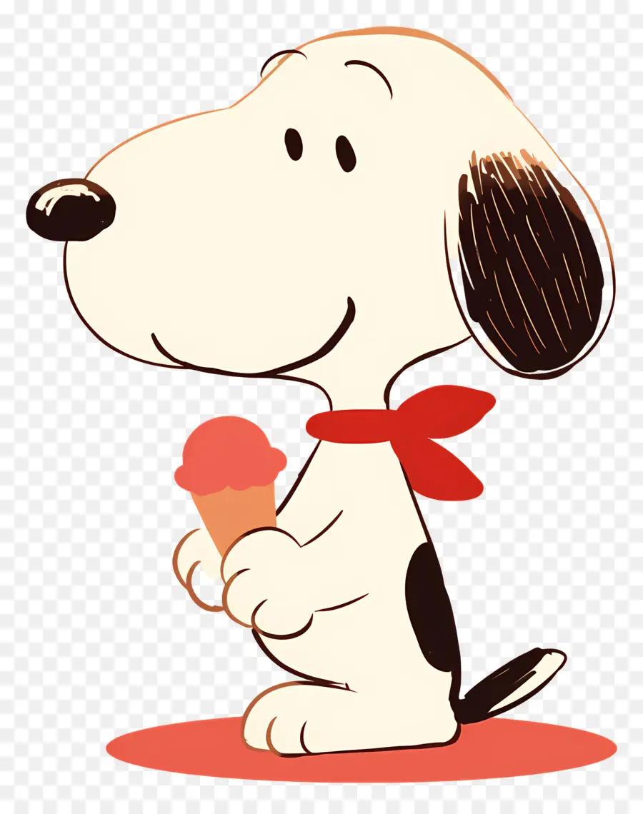 Snoopy Dondurma Yiyor，Dondurmalı Karikatür Köpek PNG