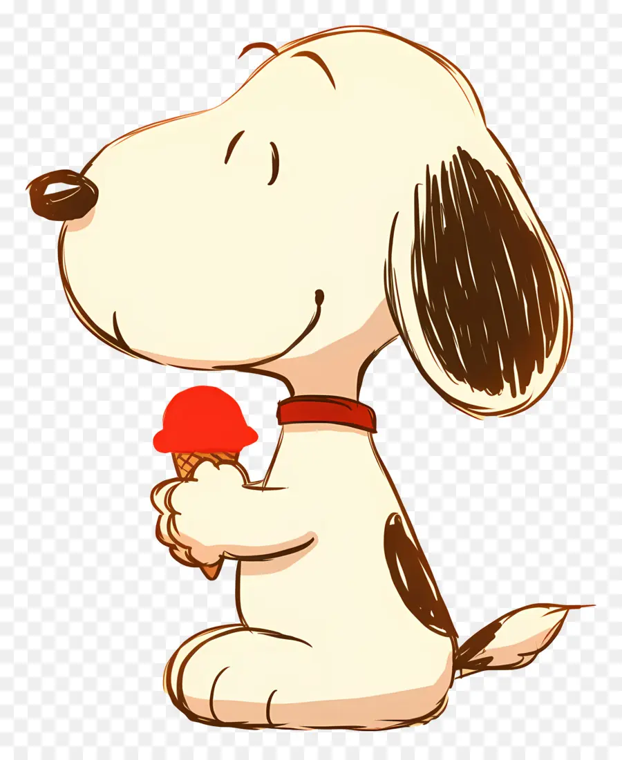 Snoopy Dondurma Yiyor，Buzlu şeker Ile Karikatür Köpek PNG