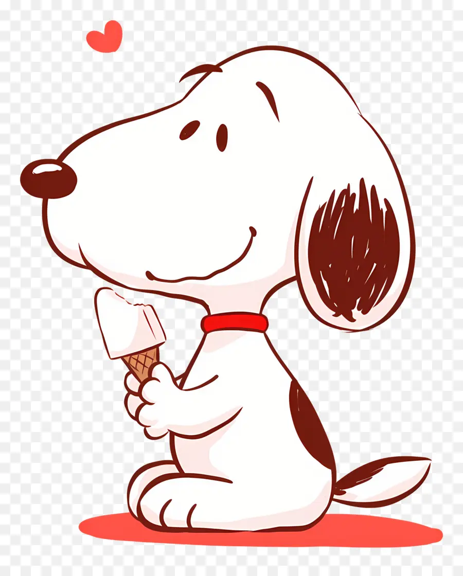 Snoopy Dondurma Yiyor，Dondurmalı Karikatür Köpek PNG