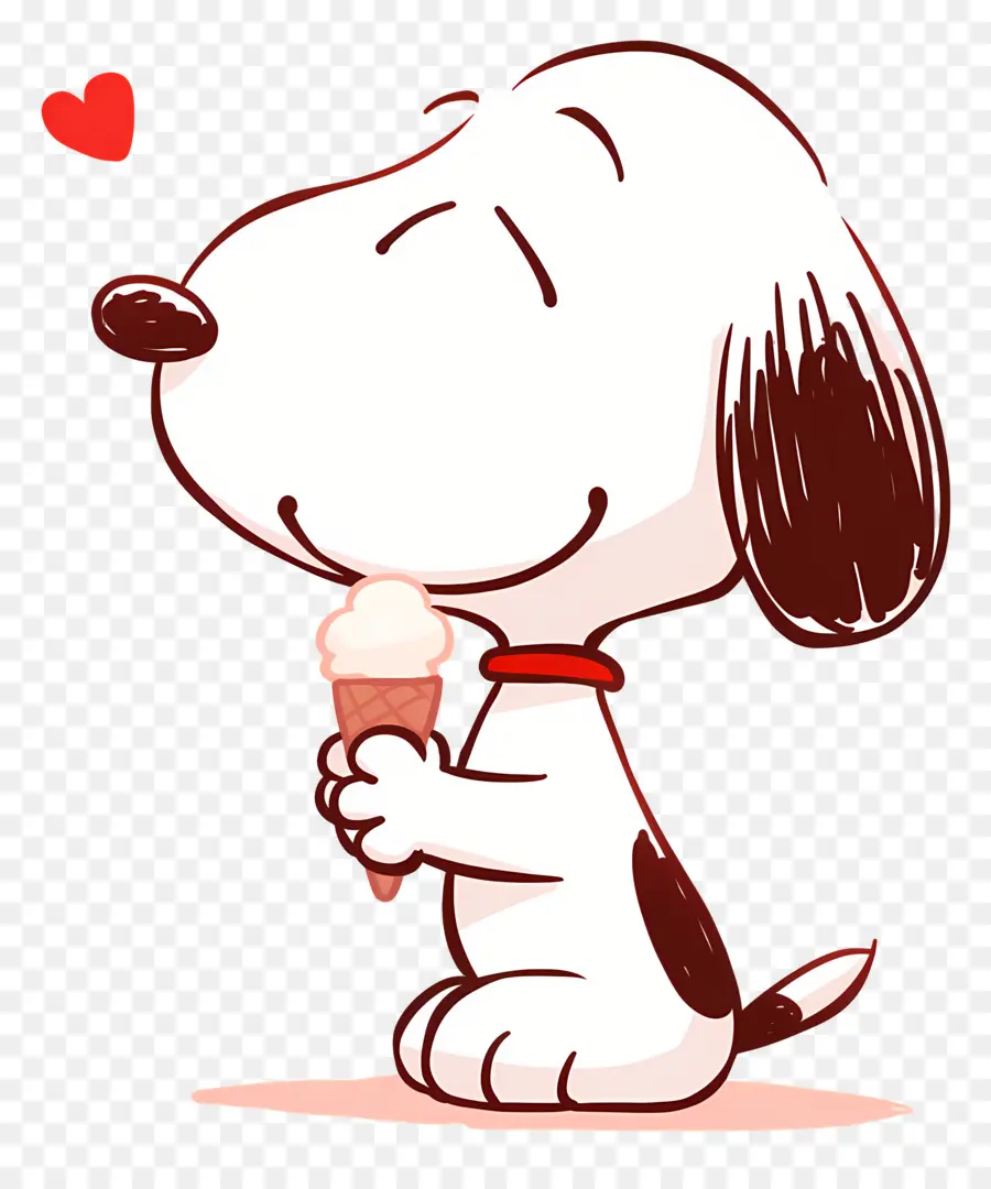 Snoopy Dondurma Yiyor，Dondurma Ile Karikatür Köpek PNG