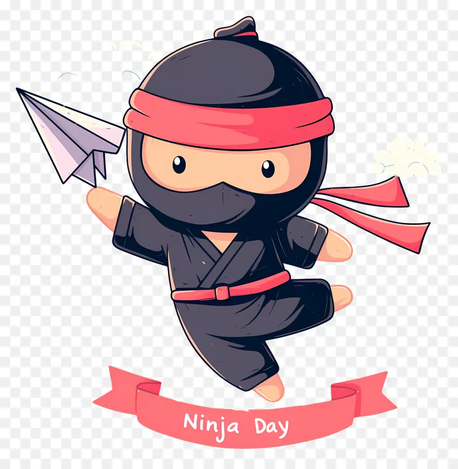 Ninja Günü，Kağıt Uçaklı Ninja PNG