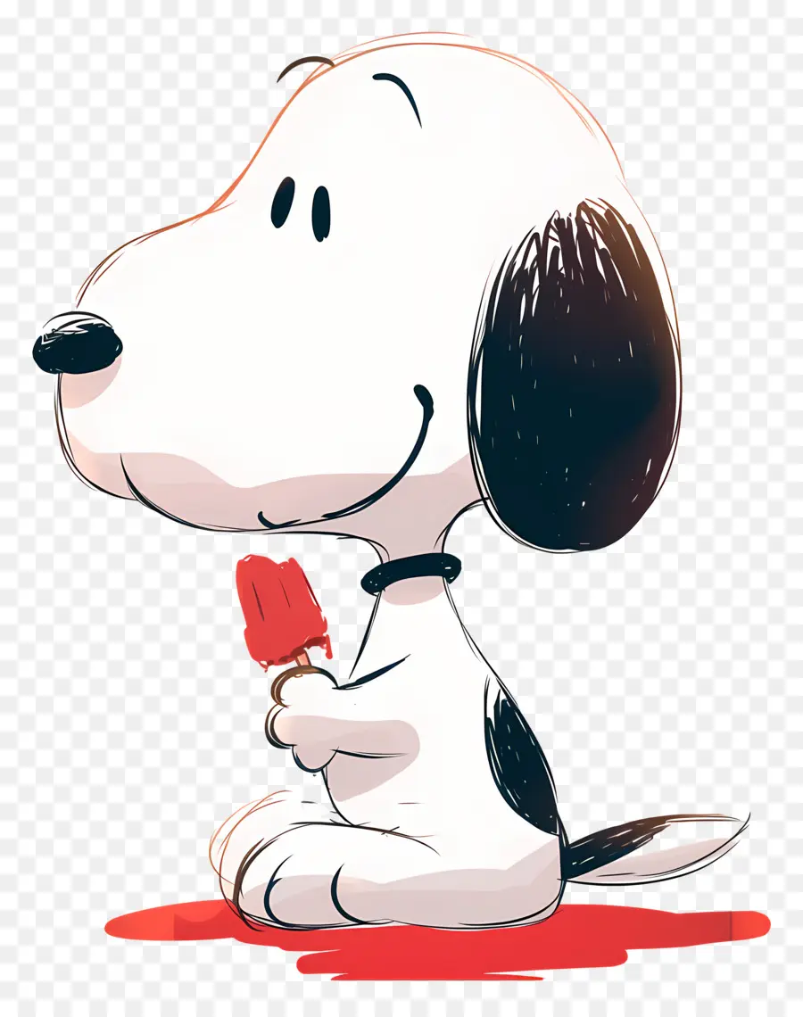 Snoopy Dondurma Yiyor，Buzlu şeker Ile Karikatür Köpek PNG