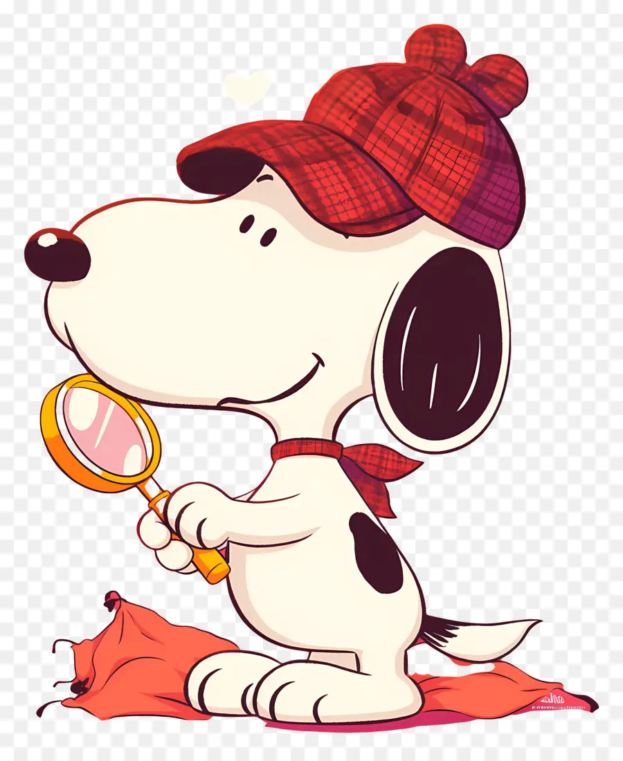 Snoopy'i Seviyorum，Büyüteçli Köpek PNG