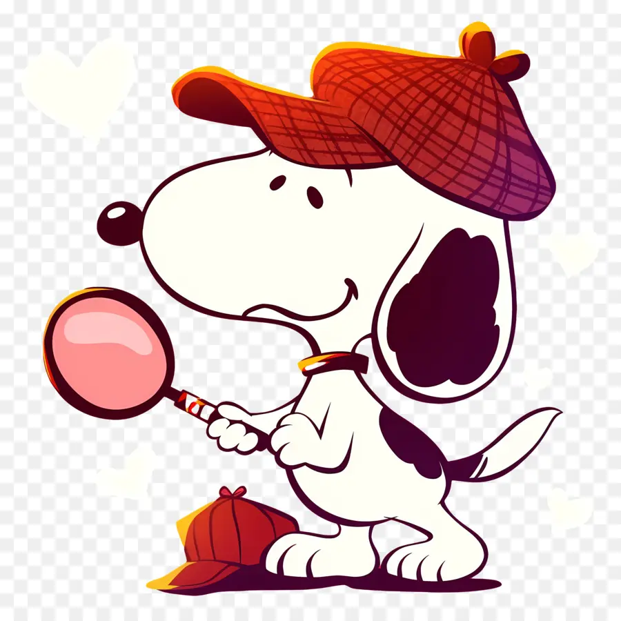 Snoopy'i Seviyorum，Büyüteçli Köpek PNG