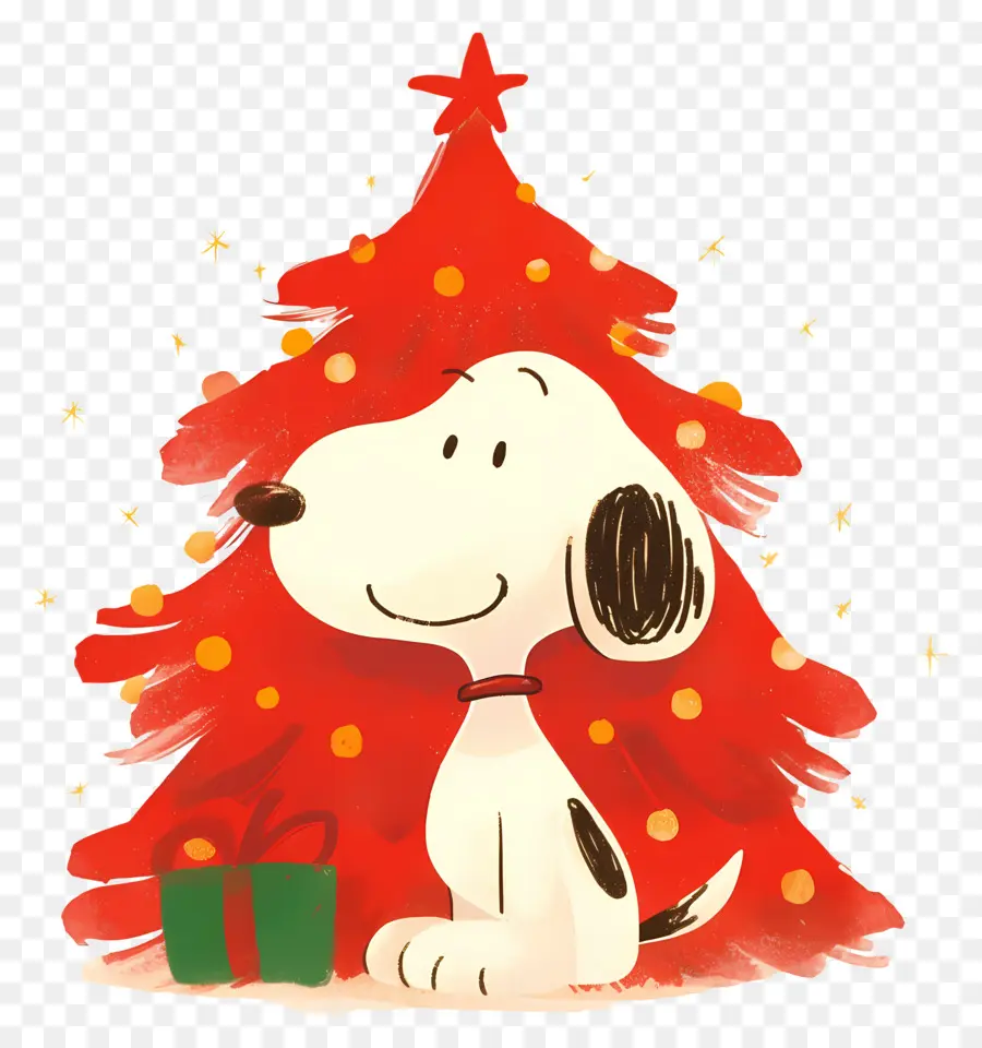 Snoopy，Noel Ağacı Ile Karikatür Köpek PNG