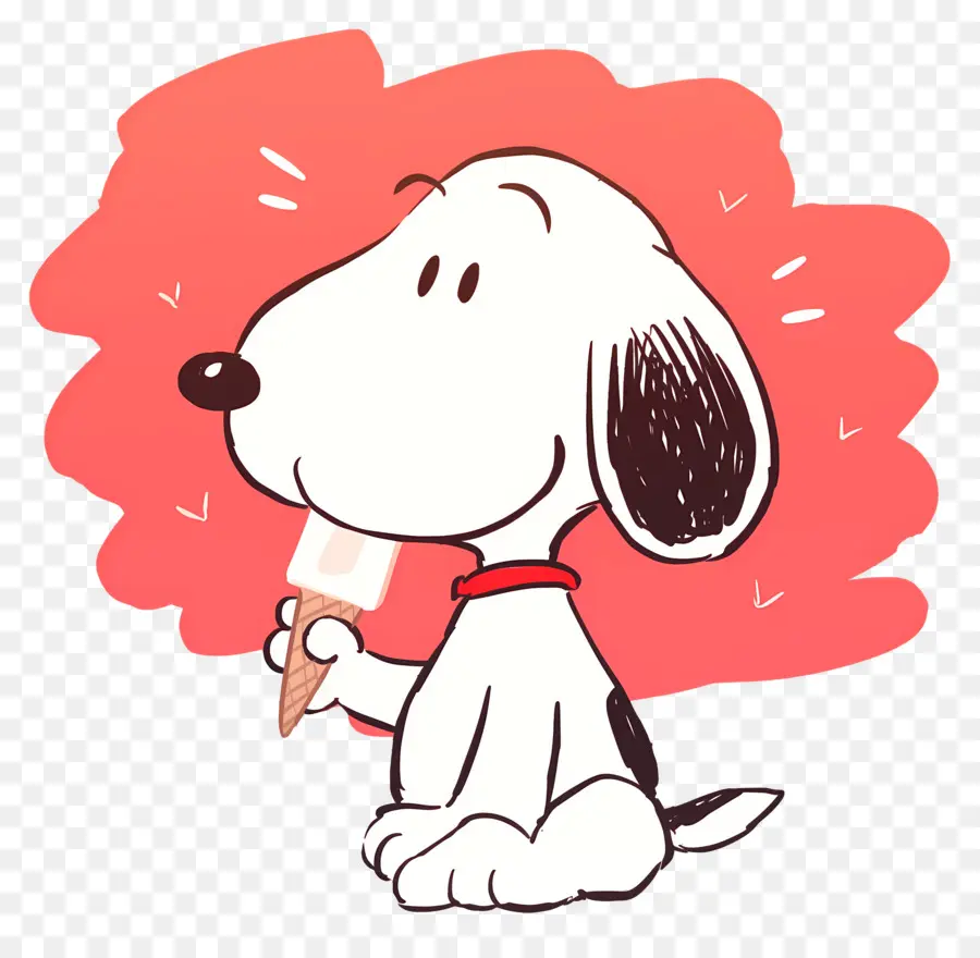 Snoopy Dondurma Yiyor，Dondurmalı Karikatür Köpek PNG