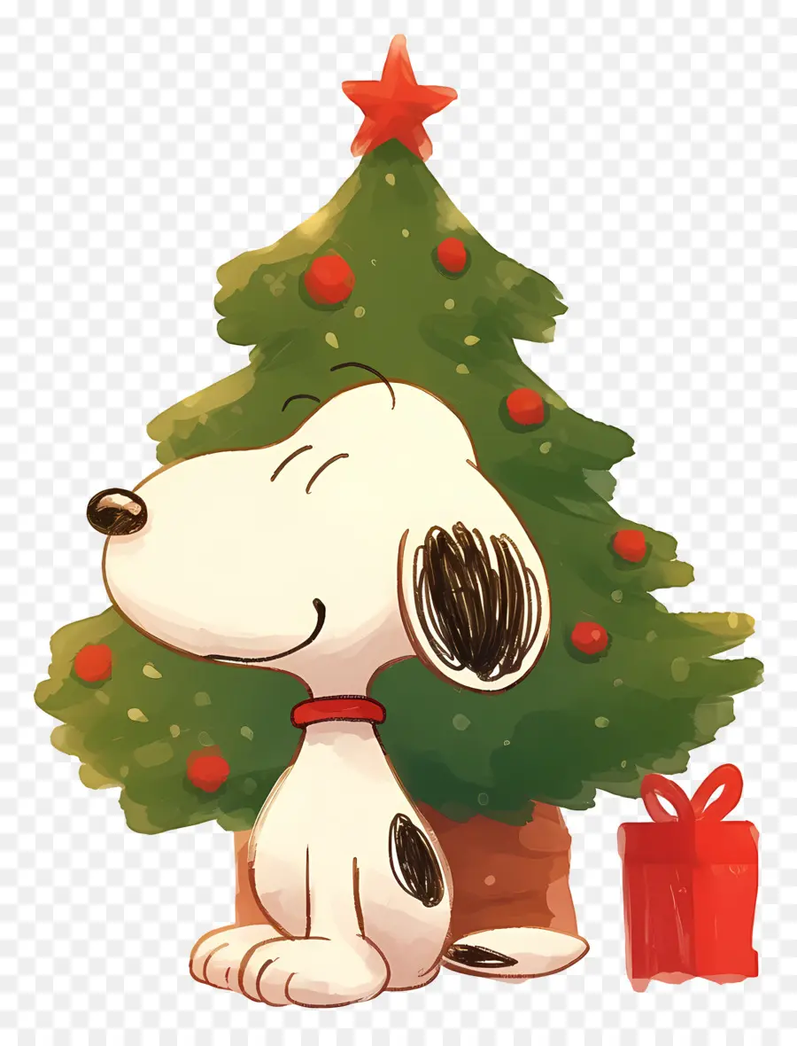 Snoopy，Noel Ağacı Ile Karikatür Köpek PNG