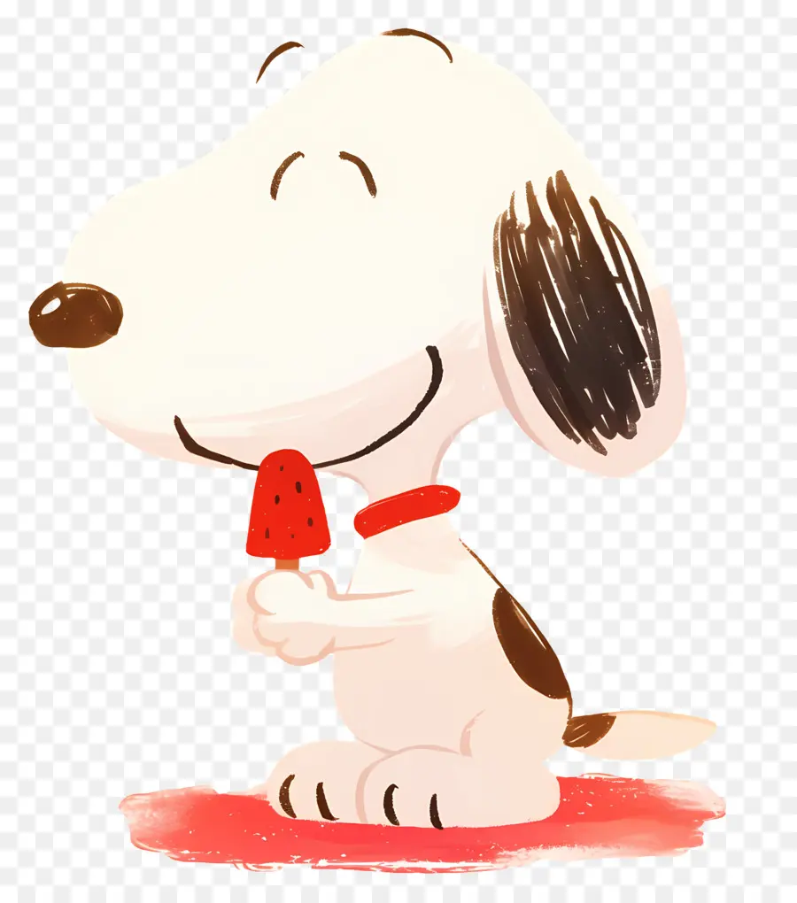 Snoopy Dondurma Yiyor，Buzlu şeker Ile Karikatür Köpek PNG