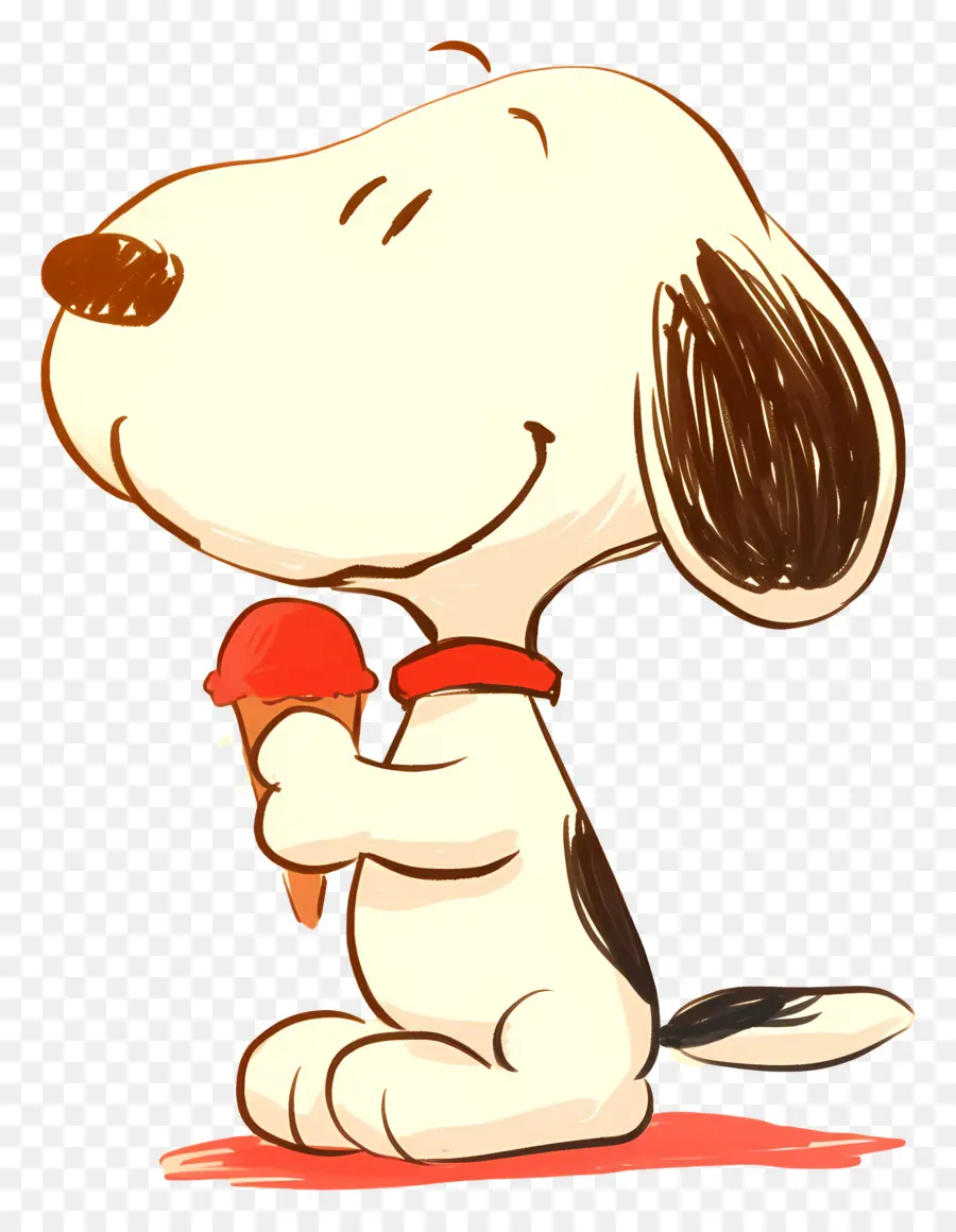 Snoopy Dondurma Yiyor，Buzlu şeker Ile Karikatür Köpek PNG