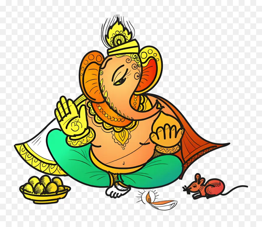 Ganesha Chaturthi，Ganesha Doodle'ı PNG