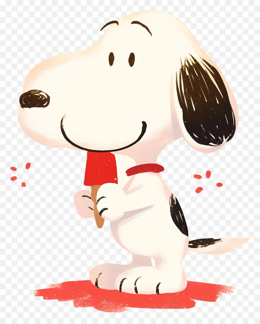 Snoopy Dondurma Yiyor，Buzlu şeker Ile Karikatür Köpek PNG