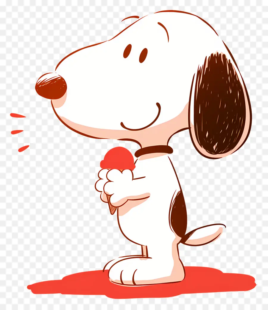 Snoopy Dondurma Yiyor，Buzlu şeker Ile Karikatür Köpek PNG