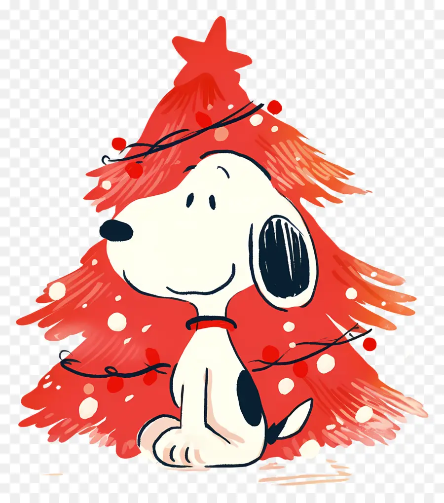 Snoopy，Noel Ağacı Ile Karikatür Köpek PNG