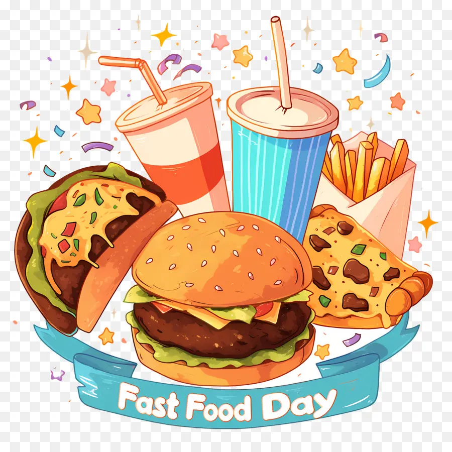 Ulusal Fast Food Günü，Burger Ve Patates Kızartması PNG