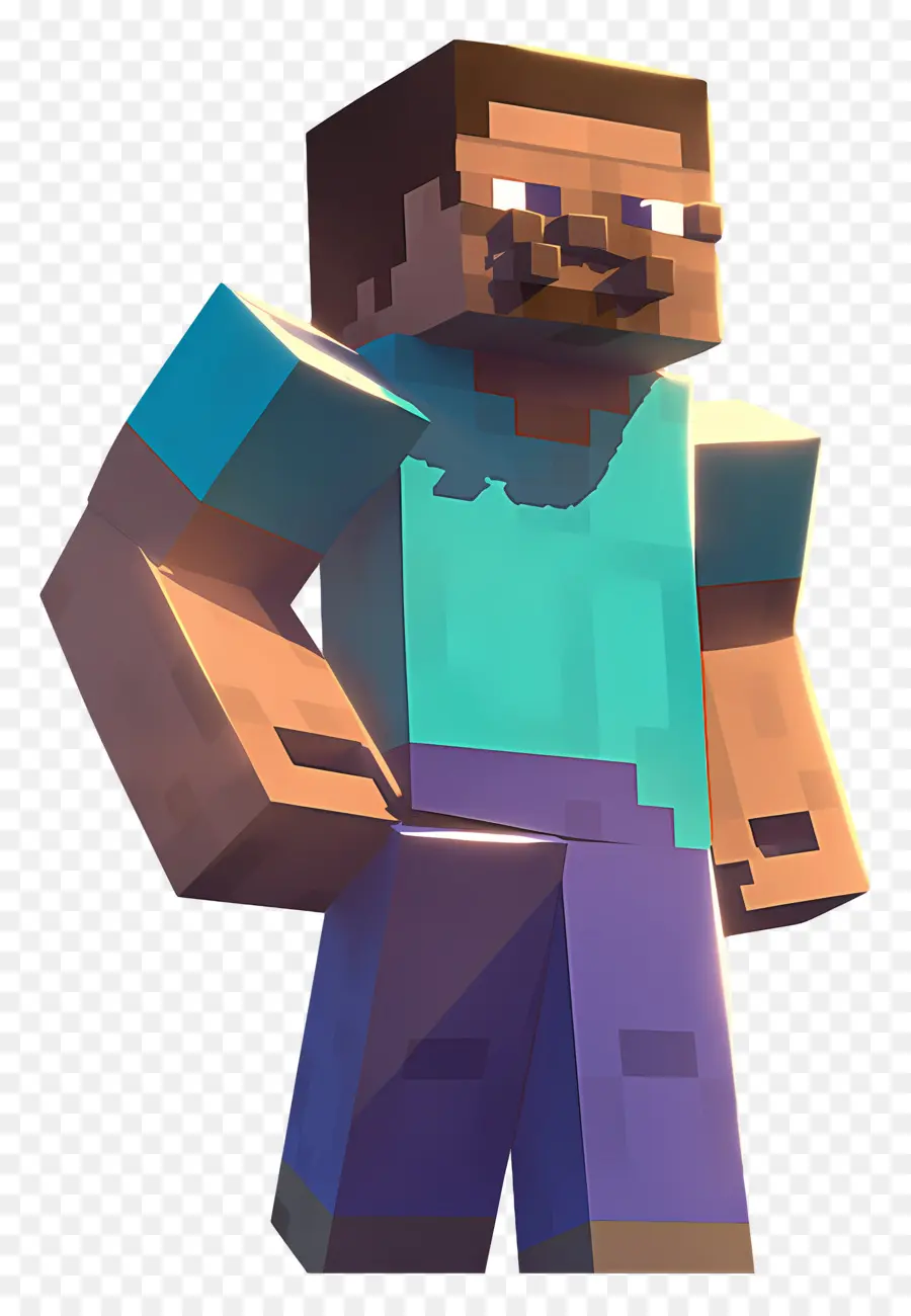 Minecraft Steve，Pikselleştirilmiş Karakter PNG